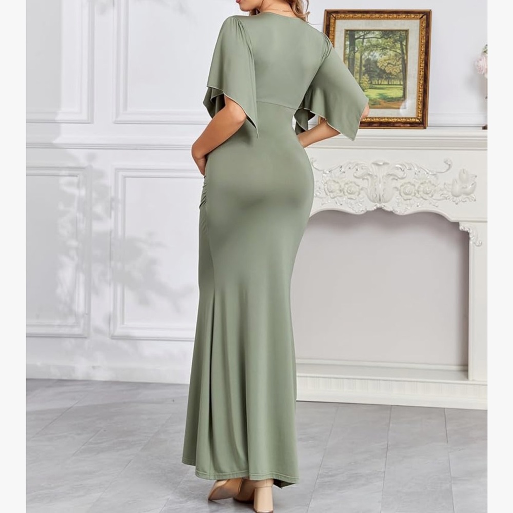 Maternity Green Maxi Dress